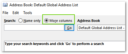Outlook Address Book - More Columns
